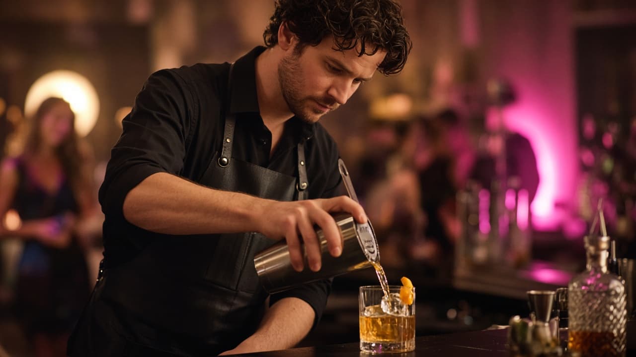 Bartender pouring drinks at a Orlando party
