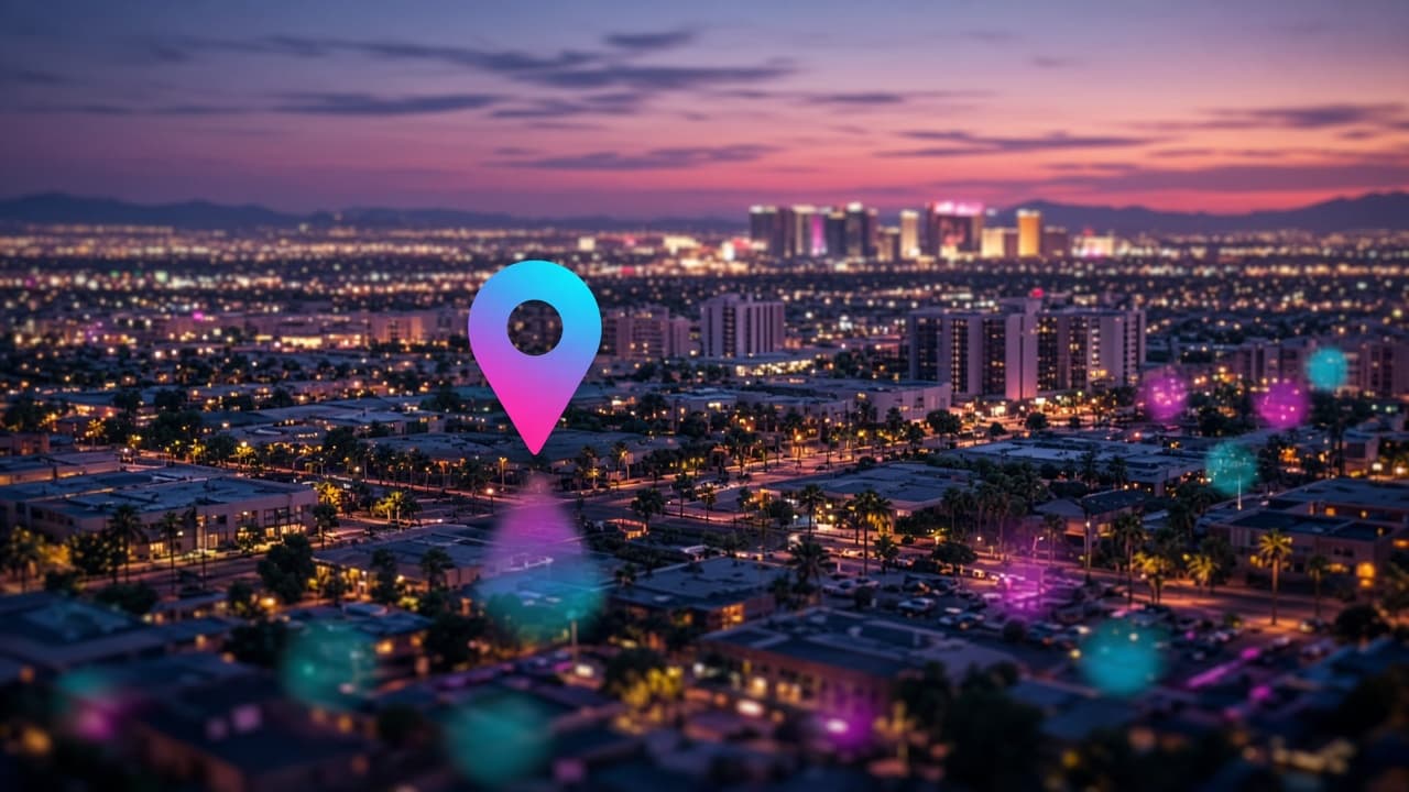 Map pin over a Orlando neighborhood